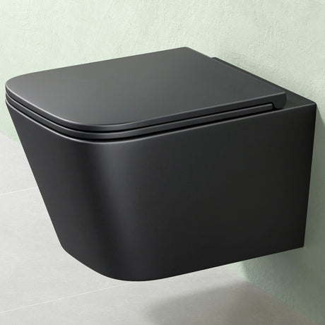 glasvilla Sanitari Bagno Sospeso in Ceramica, WC Sospeso senza Brida con Chiusura di Soft Close Aachen112