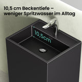 glasvilla Design Standwaschbecken freistehend  aus Mineralguss Waschtisch Col34