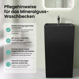 glasvilla Design Standwaschbecken freistehend  aus Mineralguss Waschtisch Col34