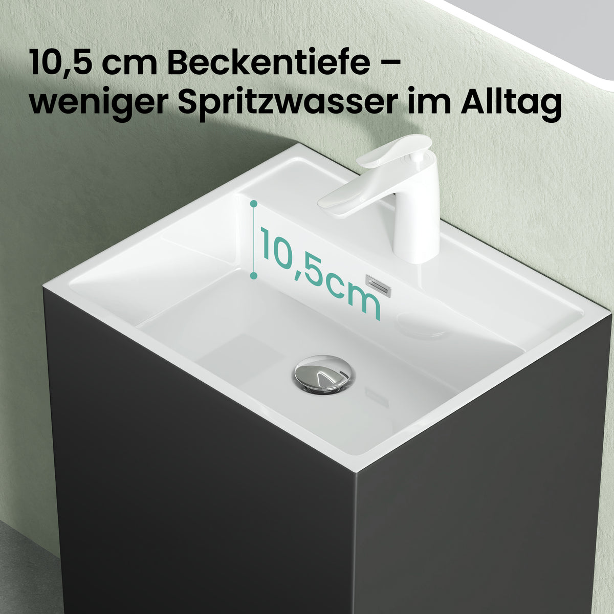 glasvilla Design Standwaschbecken freistehend  aus Mineralguss Waschtisch Col34