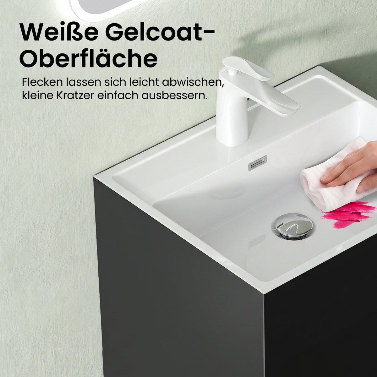 glasvilla Design Standwaschbecken freistehend  aus Mineralguss Waschtisch Col34
