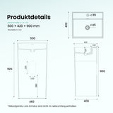 glasvilla Design Standwaschbecken freistehend  aus Mineralguss Waschtisch Col34