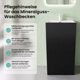 glasvilla Design Standwaschbecken freistehend  aus Mineralguss Waschtisch Col34