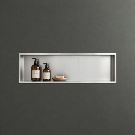 glasvilla Duschnische Bad  Wandnische befliesbar aus Edelstahl Duschregal einfache Montage MBK01