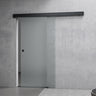 Set completo per porta scorrevole in vetro Glasvilla, tipo di maniglia: maniglia a conchiglia, inclusa chiusura ammortizzata, distanza dalla parete 15 mm, vetro di sicurezza ESG 8 mm Amalfi Black