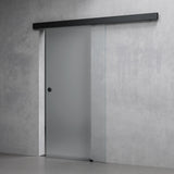 Set completo per porta scorrevole in vetro Glasvilla, tipo di maniglia: maniglia a conchiglia, inclusa chiusura ammortizzata, distanza dalla parete 15 mm, vetro di sicurezza ESG 8 mm Amalfi Black