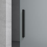 Set completo per porta scorrevole in vetro Glasvilla, tipo di maniglia: maniglia a barra, distanza dalla parete 15 mm, vetro di sicurezza ESG 8 mm Amalfi Black