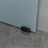 Set completo per porta scorrevole in vetro Glasvilla, tipo di maniglia: maniglia a barra, distanza dalla parete 15 mm, vetro di sicurezza ESG 8 mm Amalfi Black