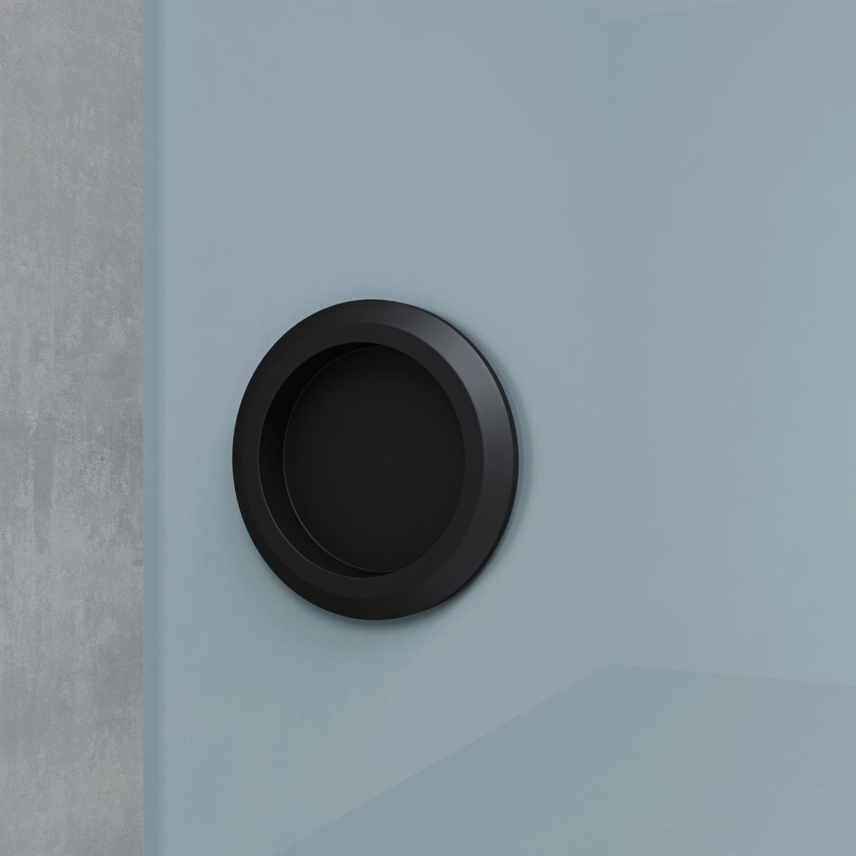 Set completo per porta scorrevole in vetro Glasvilla, tipo di maniglia: maniglia a conchiglia, inclusa chiusura ammortizzata, distanza dalla parete 15 mm, vetro di sicurezza ESG 8 mm Amalfi Black