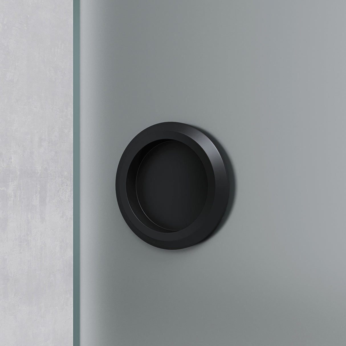 Set completo per porta scorrevole in vetro Glasvilla, tipo di maniglia: maniglia a conchiglia, inclusa chiusura ammortizzata, distanza dalla parete 15 mm, vetro di sicurezza ESG 8 mm Amalfi Black