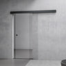 Set completo per porta scorrevole in vetro Glasvilla, tipo di maniglia: maniglia a conchiglia, inclusa chiusura ammortizzata, distanza dalla parete 15 mm, vetro di sicurezza ESG 8 mm Amalfi Black