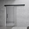 Set completo per porta scorrevole in vetro Glasvilla, tipo di maniglia: maniglia a barra, distanza dalla parete 15 mm, vetro di sicurezza ESG 8 mm Amalfi Black
