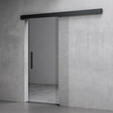 Set completo per porta scorrevole in vetro Glasvilla, tipo di maniglia: maniglia a barra, distanza dalla parete 15 mm, vetro di sicurezza ESG 8 mm Amalfi Black