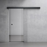 Set completo per porta scorrevole in vetro Glasvilla, tipo di maniglia: maniglia a conchiglia, inclusa chiusura ammortizzata, distanza dalla parete 15 mm, vetro di sicurezza ESG 8 mm Amalfi Black