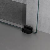 Set completo per porta scorrevole in vetro Glasvilla, tipo di maniglia: maniglia a barra, distanza dalla parete 15 mm, vetro di sicurezza ESG 8 mm Amalfi Black