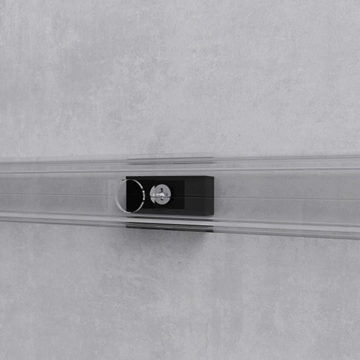 Set completo per porta scorrevole in vetro Glasvilla, tipo di maniglia: maniglia a barra, distanza dal muro 25 mm, inclusa chiusura ammortizzata, vetro di sicurezza ESG da 8 mm Amalfi Black