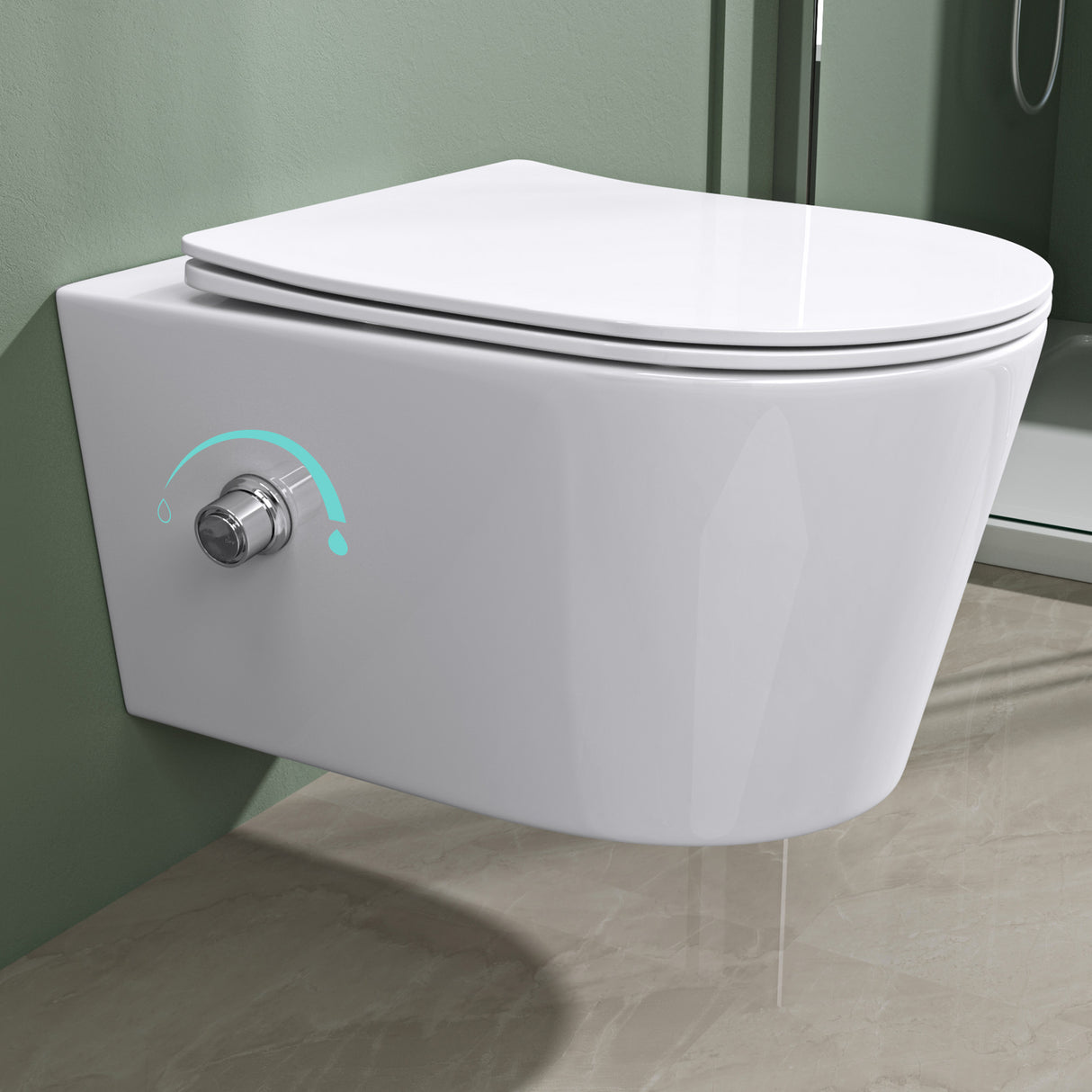 glasvilla Sanitari Bagno Sospeso in Ceramica Sanitari Bagno con Soft Close WC Sospeso Montaggio a Parete