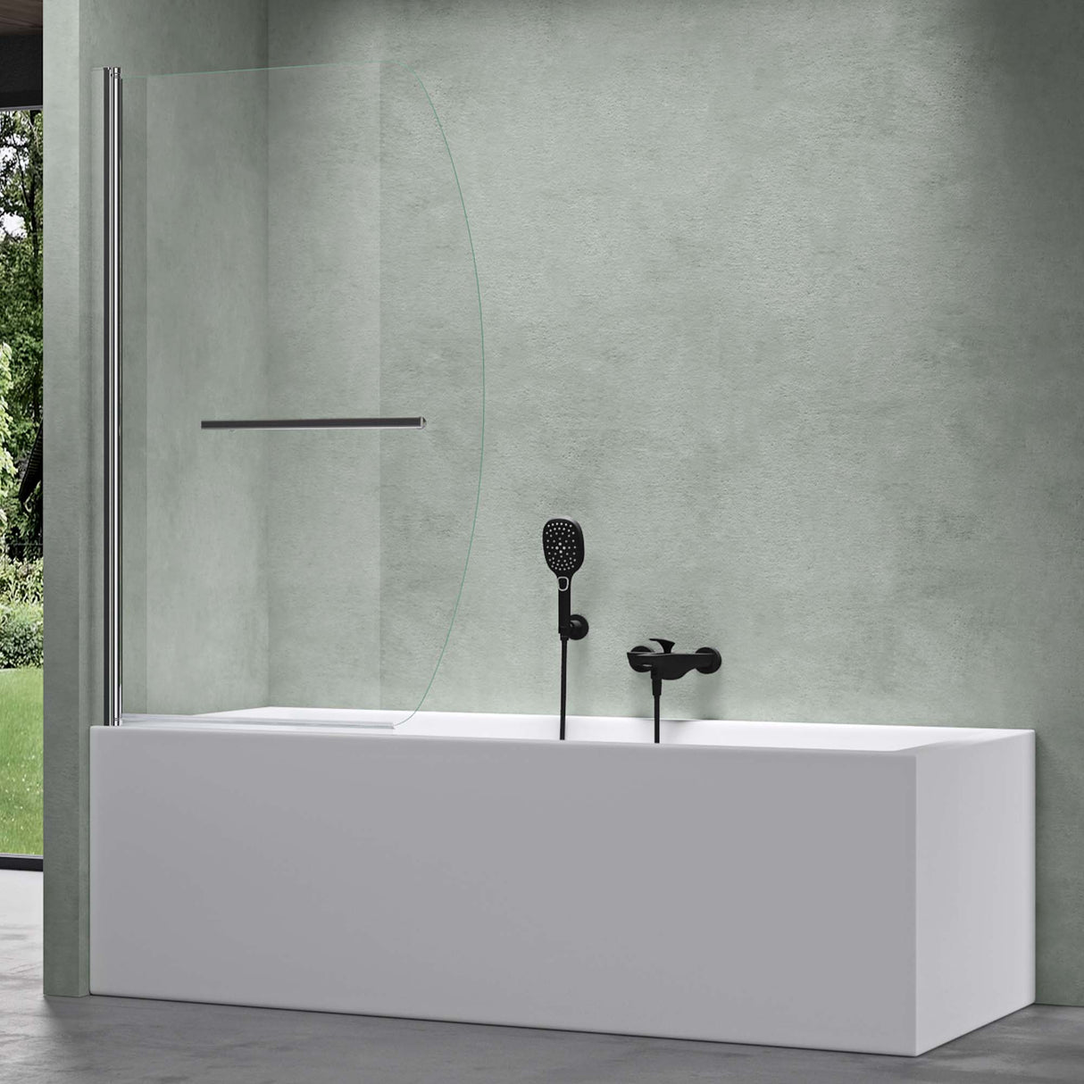 Parete doccia glasvilla per vasca da bagno Parete vasca pieghevole 180° in vetro di sicurezza con divisorio per vasca NANO 90x140cm Supporto per vasca Cortona112