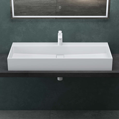 Lavabo Glasvilla Col6028 – Mineralguss con orificio para grifo, diseño y funcionalidad superior