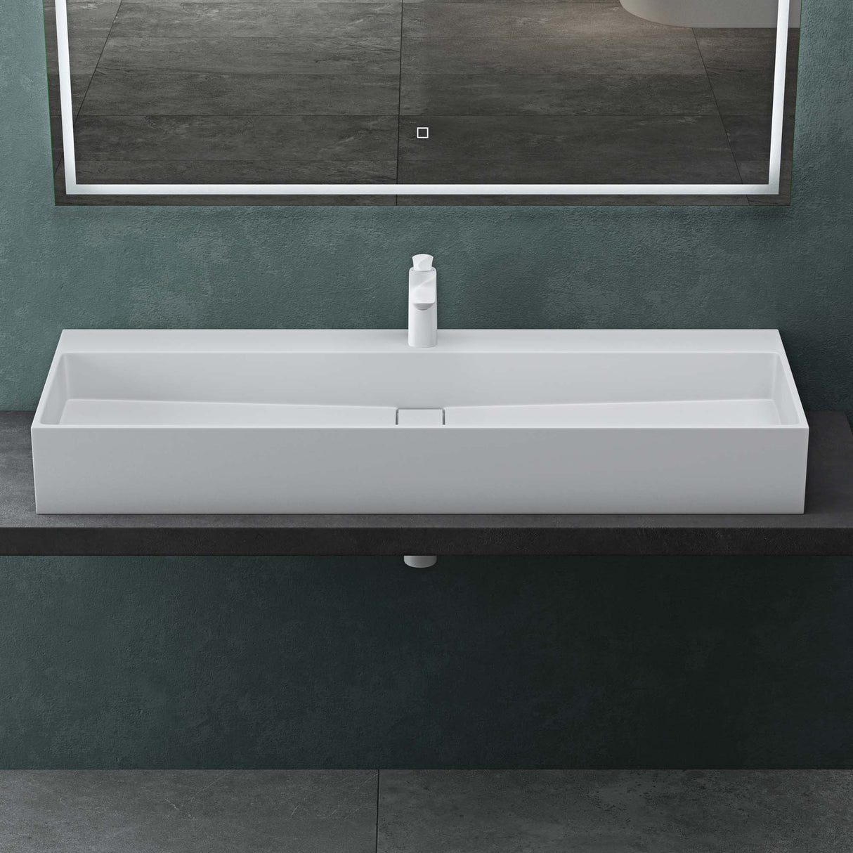 glasvilla Lavabo da Appoggio da Marmo Fuso Lavabo Bagno Sospeso Lavandino Bagno con Foro per la Rubinetteria Col6028