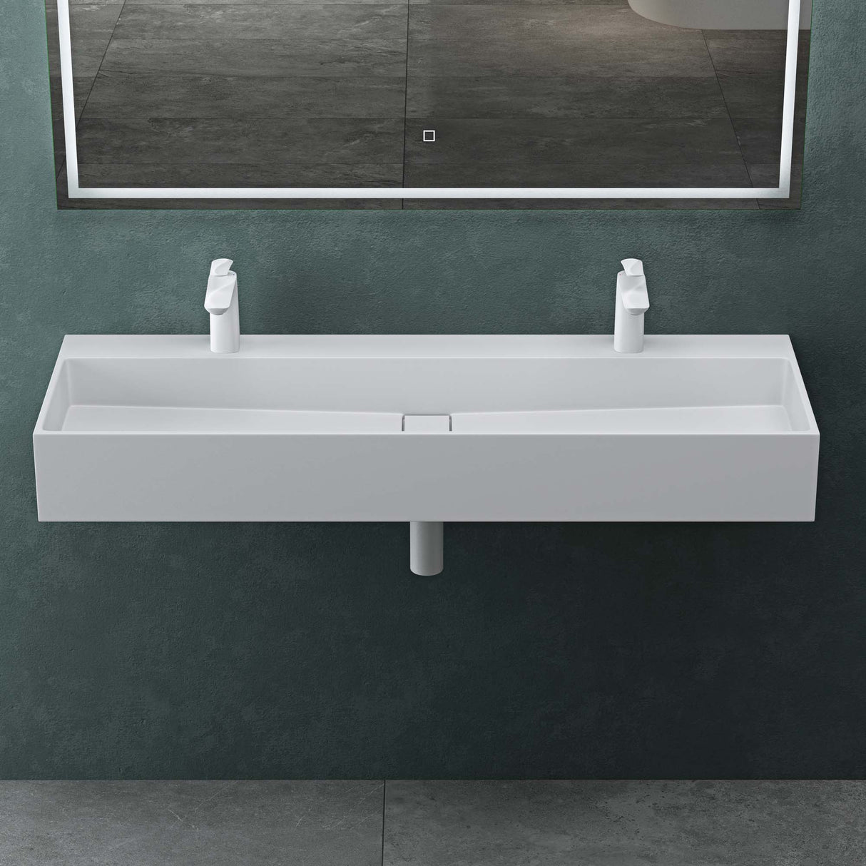 Lavabo Glasvilla Col6028 – Mineralguss con orificio para grifo, diseño y funcionalidad superior