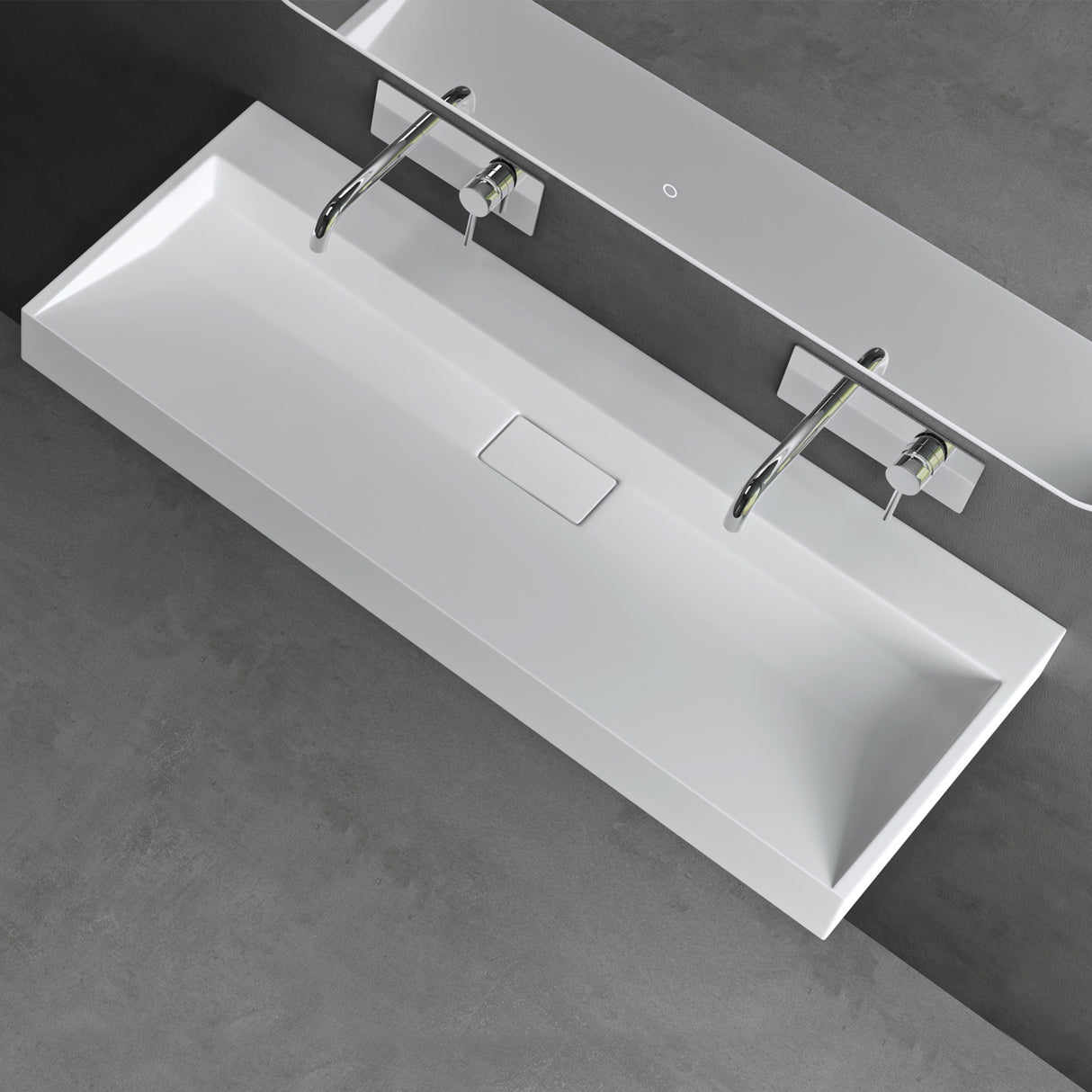 glasvilla Lavabo da Appoggio da Marmo fuso Lavabo Bagno Sospeso Lavandino Bagno Rettangolare Scarico Incluso Colossum19