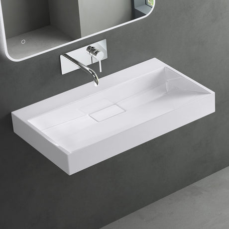 glasvilla Lavabo da Appoggio da Marmo fuso Lavabo Bagno Sospeso Lavandino Bagno Rettangolare Scarico Incluso Colossum19