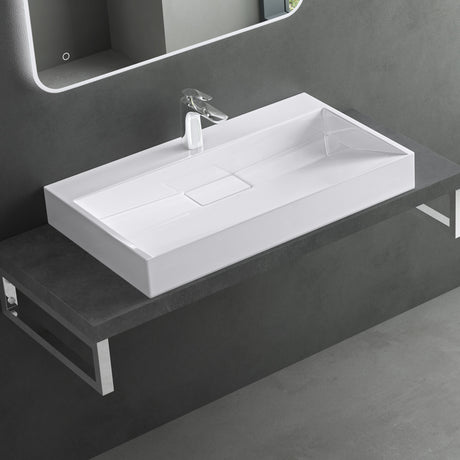 glasvilla Lavabo da Appoggio da Marmo fuso Lavabo Bagno Sospeso Lavandino Bagno Rettangolare Scarico Incluso Colossum19