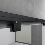 Set completo per porta scorrevole in vetro Glasvilla, tipo di maniglia: maniglia a conchiglia, inclusa chiusura ammortizzata, distanza dalla parete 15 mm, vetro di sicurezza ESG 8 mm Amalfi Black