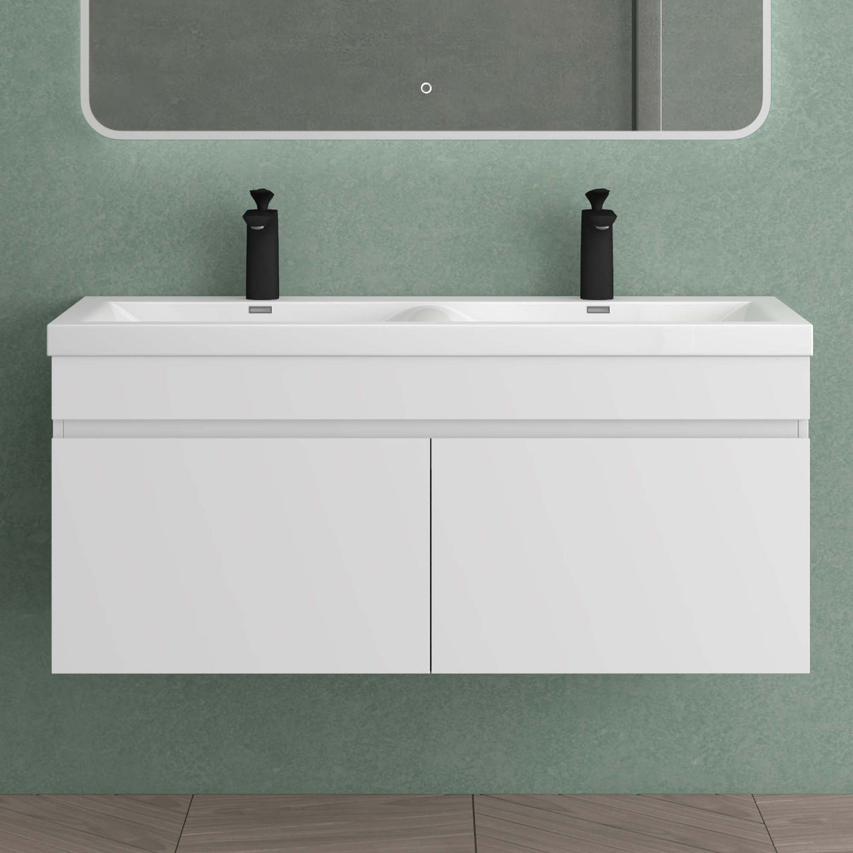 glasvilla Mobile Bagno Sospeso Mobili da Bagno con Lavabo da Marmo fuso, Botanica
