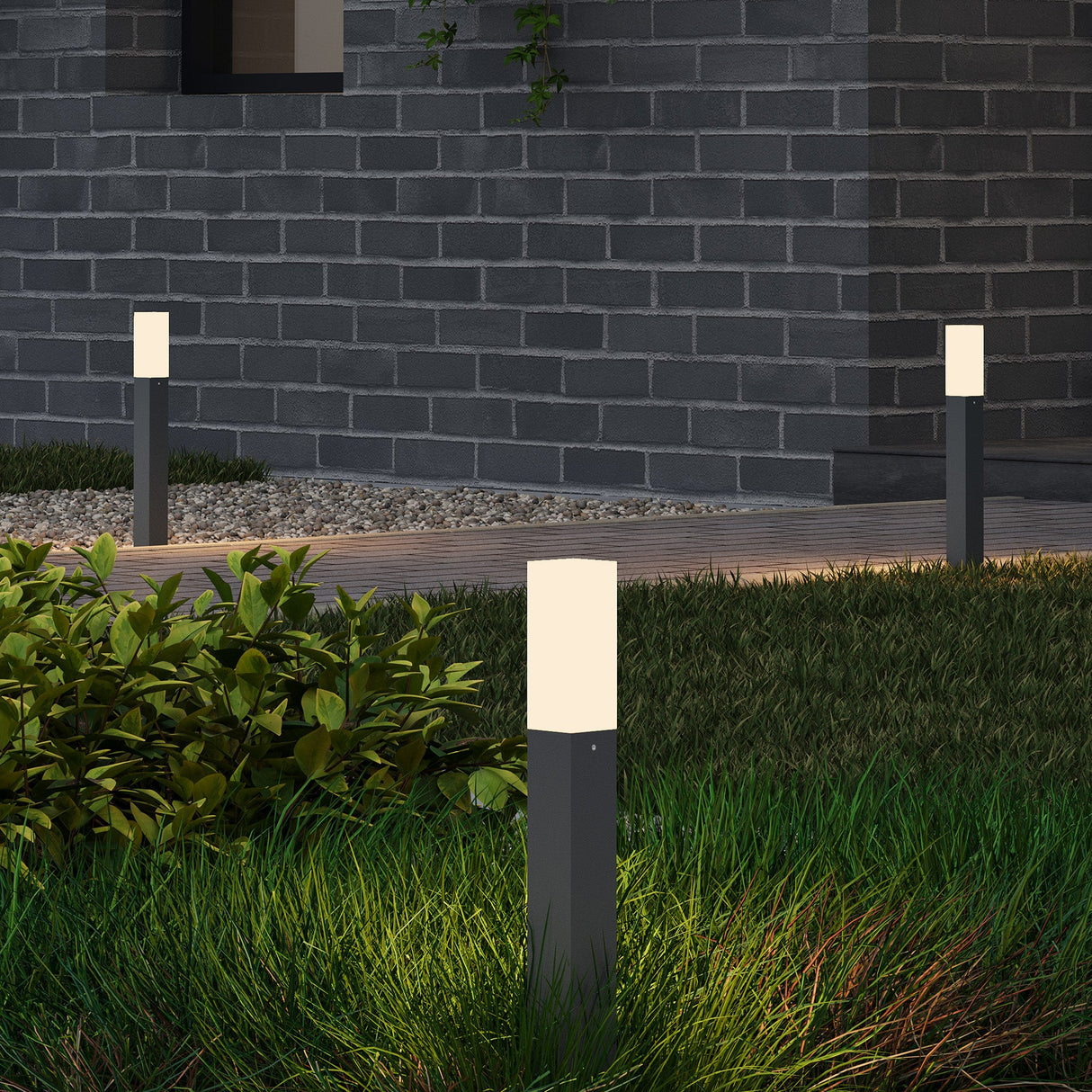 glasvilla Außenleuchte IP65 Wegeleuchte Außen | Pollerleuchte für Garten, 3000K Stehlampe Gartenlampe | Außenlampe Standleuchte 3W Deus Lumina