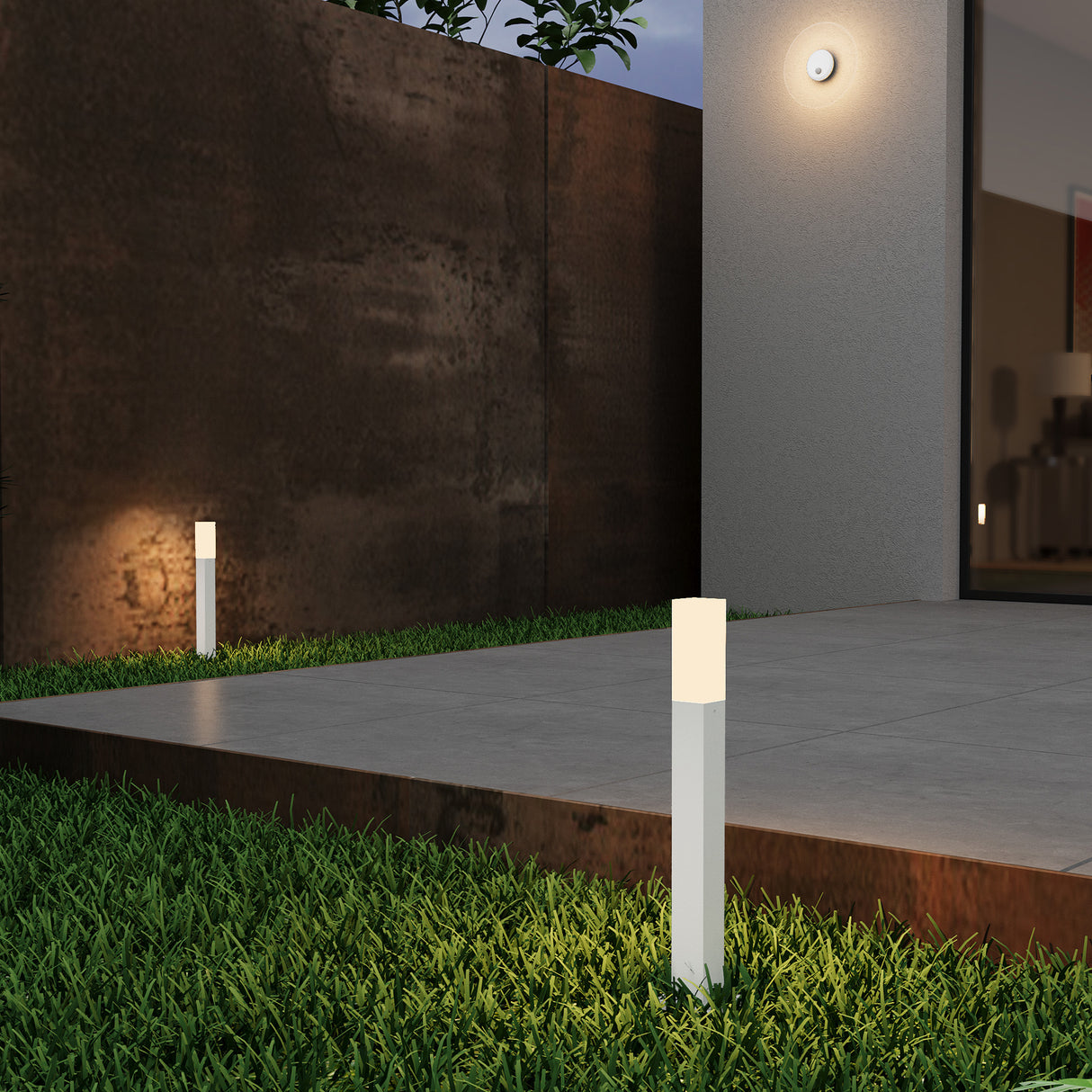 glasvilla Außenleuchte IP65 Wegeleuchte Außen | Pollerleuchte für Garten, 3000K Stehlampe Gartenlampe | Außenlampe Standleuchte 3W Deus Lumina