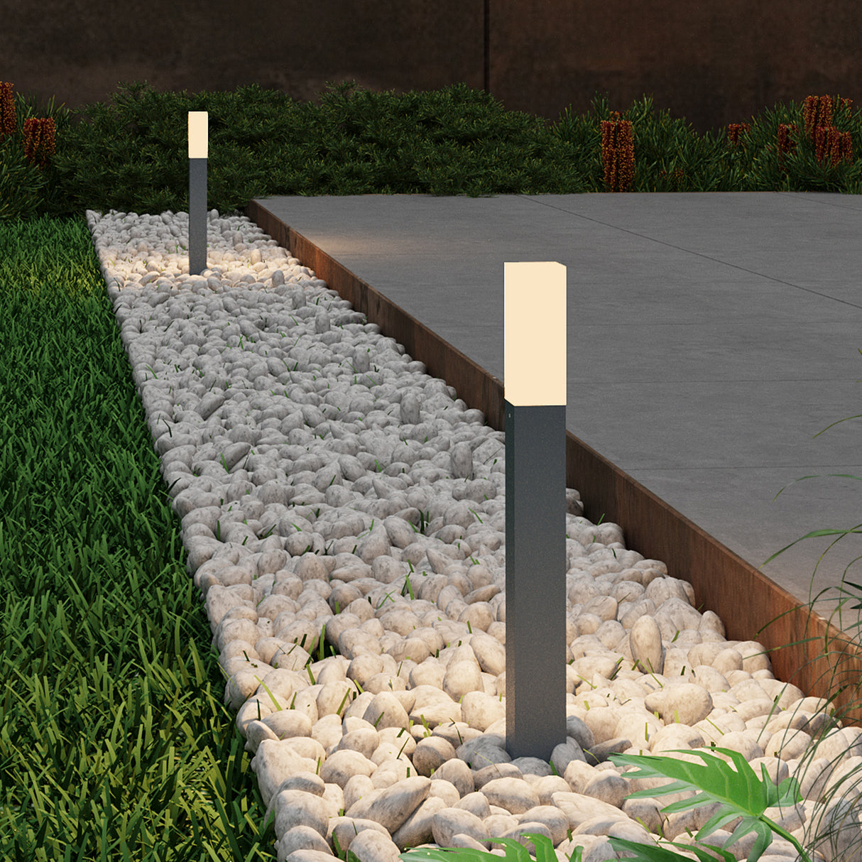 glasvilla Außenleuchte IP65 Wegeleuchte Außen | Pollerleuchte für Garten, 3000K Stehlampe Gartenlampe | Außenlampe Standleuchte 3W Deus Lumina