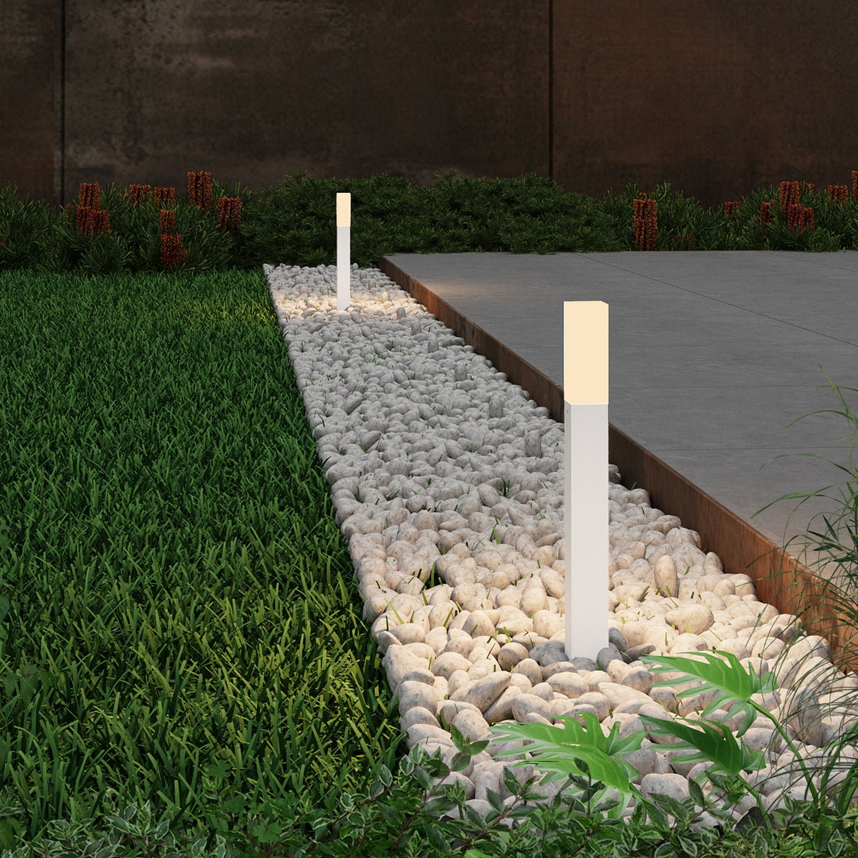glasvilla Außenleuchte IP65 Wegeleuchte Außen | Pollerleuchte für Garten, 3000K Stehlampe Gartenlampe | Außenlampe Standleuchte 3W Deus Lumina