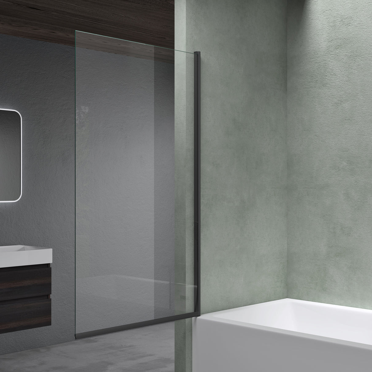 parete doccia glasvilla per vasca da bagno, parete per vasca da bagno, vetro di sicurezza con guarnizione NANO, divisorio per vasca da bagno, supporto per vasca 80x140cm Cortona201