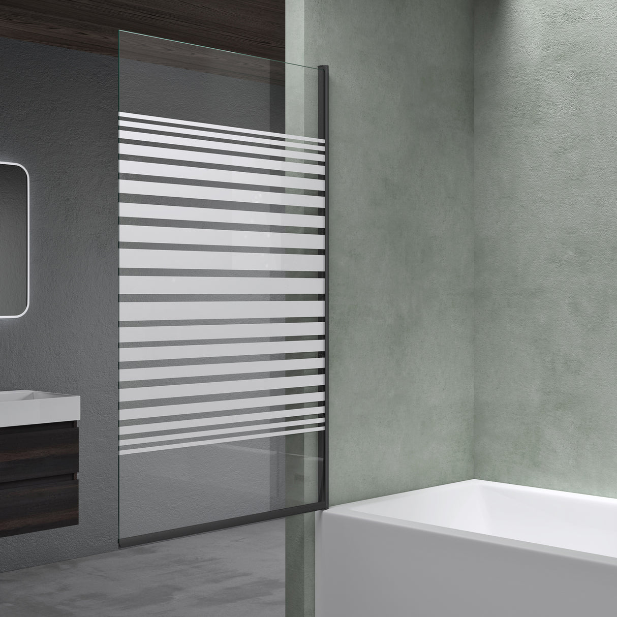 parete doccia glasvilla per vasca da bagno, parete per vasca da bagno, vetro di sicurezza con guarnizione NANO, divisorio per vasca da bagno, supporto per vasca 80x140cm Cortona201
