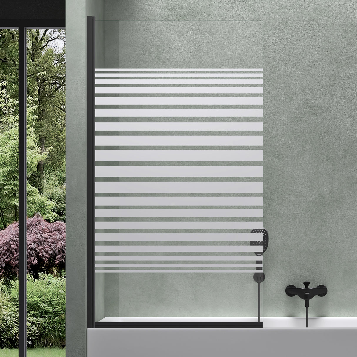 parete doccia glasvilla per vasca da bagno, parete per vasca da bagno, vetro di sicurezza con guarnizione NANO, divisorio per vasca da bagno, supporto per vasca 80x140cm Cortona201