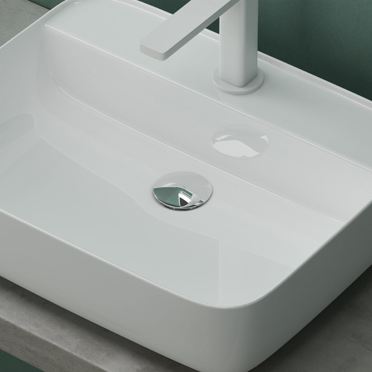 glasvilla Lavabo da Appoggio in Ceramica Lavandino Bagno con Nano Rivestimenti e Foro per Rubinetto Brüssel107