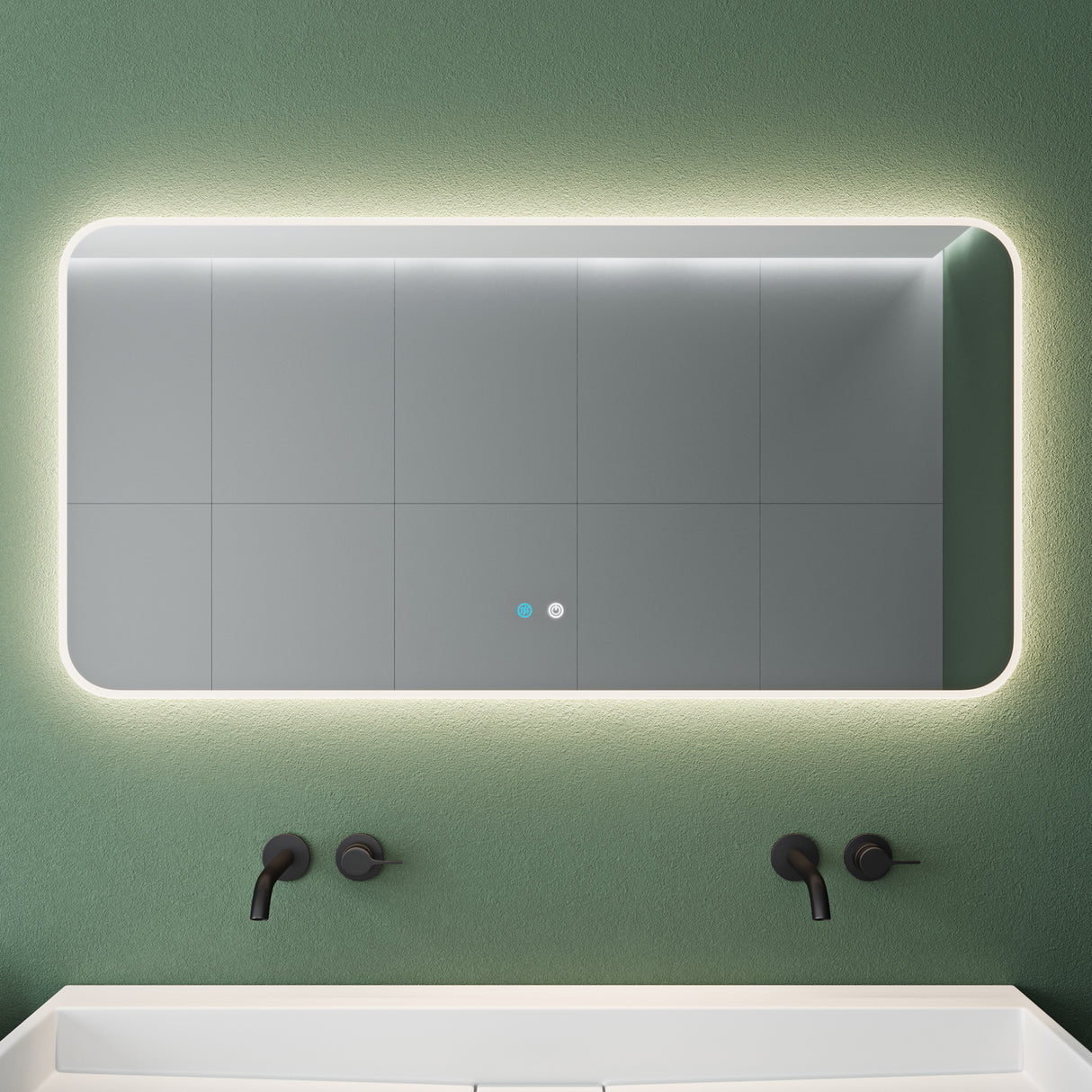 Glasvilla Design Espejo LED de Baño con Touch y Antivaho – Luz Regulable con Memoria Premium