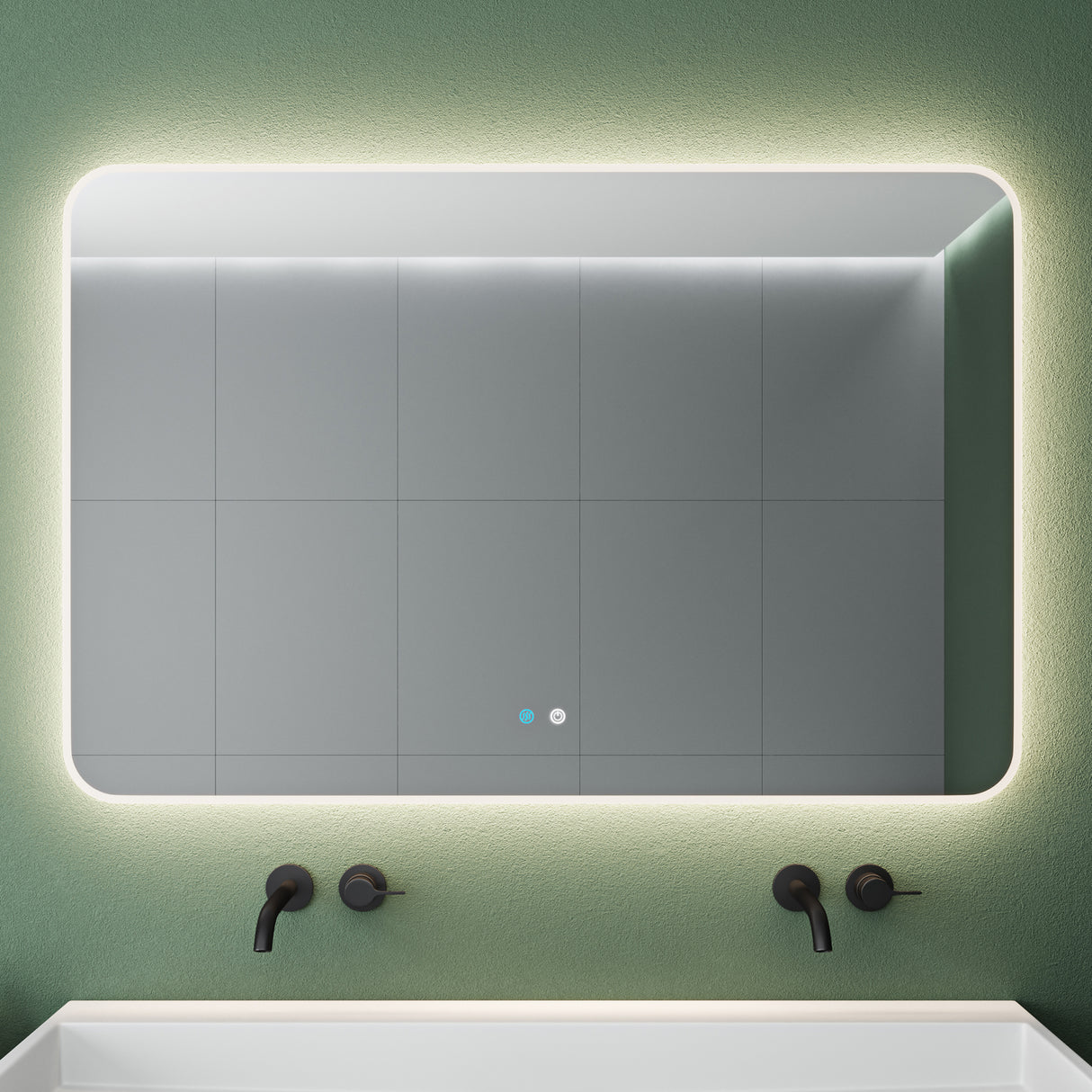 Glasvilla Design Espejo LED de Baño con Touch y Antivaho – Luz Regulable con Memoria Premium