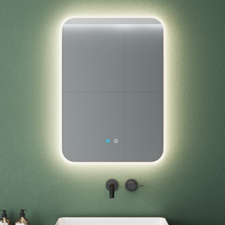 Glasvilla Design Espejo LED de Baño con Touch y Antivaho – Luz Regulable con Memoria Premium
