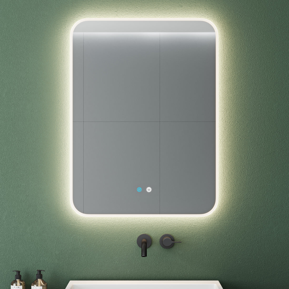 Glasvilla Design Espejo LED de Baño con Touch y Antivaho – Luz Regulable con Memoria Premium