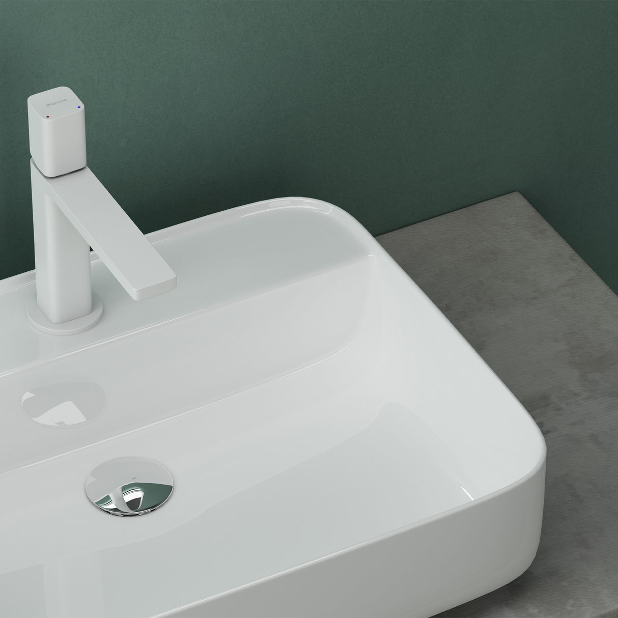 glasvilla Lavabo da Appoggio in Ceramica Lavandino Bagno con Nano Rivestimenti e Foro per Rubinetto Brüssel107
