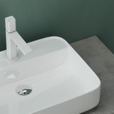glasvilla Lavabo da Appoggio in Ceramica Lavandino Bagno con Nano Rivestimenti e Foro per Rubinetto Brüssel107