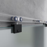 Set completo per porta scorrevole in vetro Glasvilla, tipo di maniglia: maniglia a barra, distanza dal muro 25 mm, inclusa chiusura ammortizzata, vetro di sicurezza ESG da 8 mm Amalfi Black