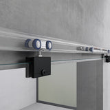 Set completo per porta scorrevole in vetro Glasvilla, tipo di maniglia: maniglia a barra, distanza dal muro 25 mm, inclusa chiusura ammortizzata, vetro di sicurezza ESG da 8 mm Amalfi Black