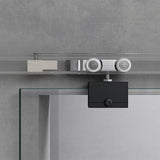 Set completo per porta scorrevole in vetro Glasvilla, tipo di maniglia: maniglia a barra, distanza dalla parete 15 mm, vetro di sicurezza ESG 8 mm Amalfi Black