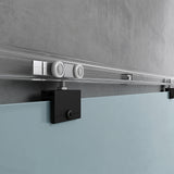 Set completo per porta scorrevole in vetro Glasvilla, tipo di maniglia: maniglia a barra, distanza dalla parete 15 mm, vetro di sicurezza ESG 8 mm Amalfi Black
