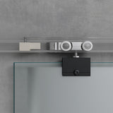 Set completo per porta scorrevole in vetro Glasvilla, tipo di maniglia: maniglia a barra, distanza dalla parete 15 mm, vetro di sicurezza ESG 8 mm Amalfi Black