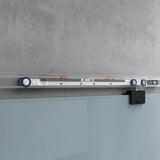 Set completo per porta scorrevole in vetro Glasvilla, tipo di maniglia: maniglia a barra, distanza dal muro 25 mm, inclusa chiusura ammortizzata, vetro di sicurezza ESG da 8 mm Amalfi Black